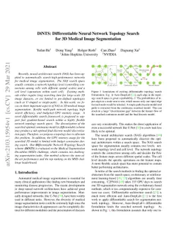 DiNTS: Differentiable Neural Network Topology Search for 3D Medical
  Image Segmentation