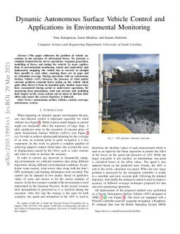 Dynamic Autonomous Surface Vehicle Control and Applications in
  Environmental Monitoring