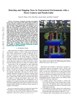 Detecting and Mapping Trees in Unstructured Environments with a Stereo
  Camera and Pseudo-Lidar
