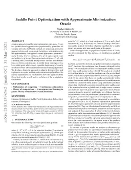 Saddle Point Optimization with Approximate Minimization Oracle