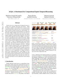 AGQA: A Benchmark for Compositional Spatio-Temporal Reasoning