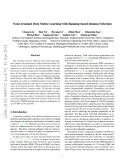 Noise-resistant Deep Metric Learning with Ranking-based Instance
  Selection