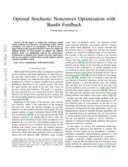 Optimal Stochastic Nonconvex Optimization with Bandit Feedback
