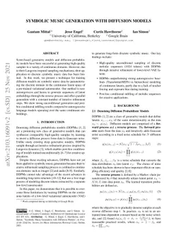 Symbolic Music Generation with Diffusion Models
