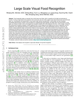 Large Scale Visual Food Recognition