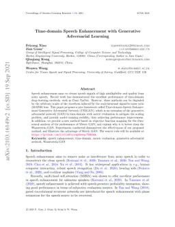 Time-domain Speech Enhancement with Generative Adversarial Learning