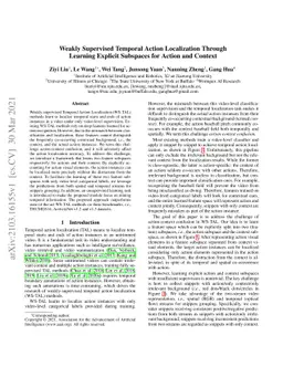 Weakly Supervised Temporal Action Localization Through Learning Explicit
  Subspaces for Action and Context