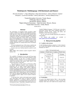MediaSpeech: Multilanguage ASR Benchmark and Dataset