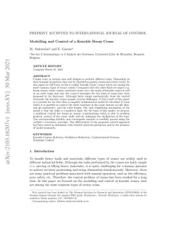 Modelling and Control of a Knuckle Boom Crane