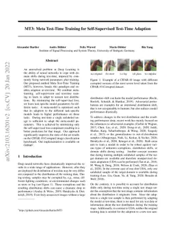 MT3: Meta Test-Time Training for Self-Supervised Test-Time Adaption