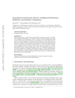 Generalized Location-Scale Mixtures of Elliptical Distributions:
  Definitions and Stochastic Comparisons