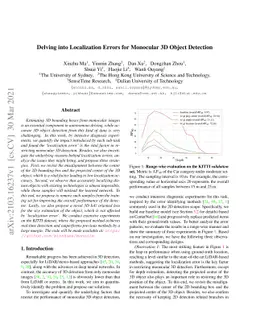 Delving into Localization Errors for Monocular 3D Object Detection