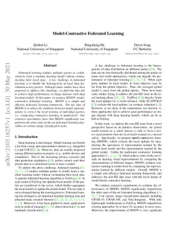 Model-Contrastive Federated Learning