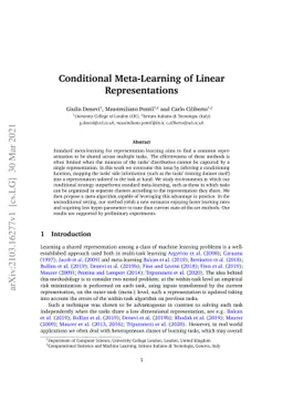 Conditional Meta-Learning of Linear Representations