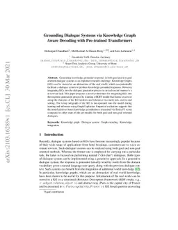 Grounding Dialogue Systems via Knowledge Graph Aware Decoding with
  Pre-trained Transformers