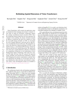 Rethinking Spatial Dimensions of Vision Transformers