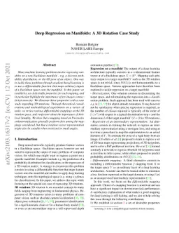 Deep Regression on Manifolds: A 3D Rotation Case Study
