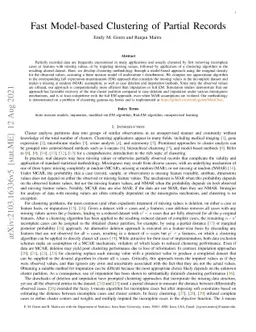 Fast model-based clustering of partial records