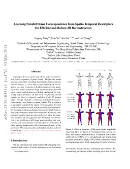 Learning Parallel Dense Correspondence from Spatio-Temporal Descriptors
  for Efficient and Robust 4D Reconstruction