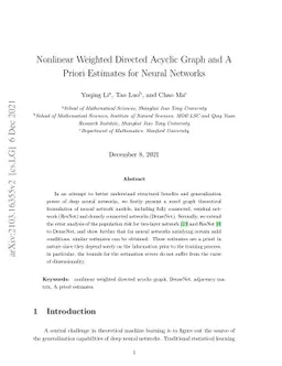 Nonlinear Weighted Directed Acyclic Graph and A Priori Estimates for
  Neural Networks