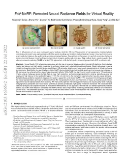 FoV-NeRF: Foveated Neural Radiance Fields for Virtual Reality