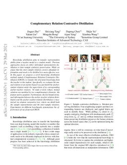 Complementary Relation Contrastive Distillation