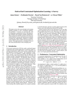 End-to-End Constrained Optimization Learning: A Survey