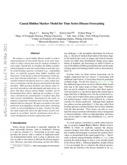 Causal Hidden Markov Model for Time Series Disease Forecasting