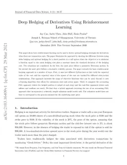 Deep Hedging of Derivatives Using Reinforcement Learning