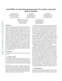 Intel HEXL: Accelerating Homomorphic Encryption with Intel AVX512-IFMA52