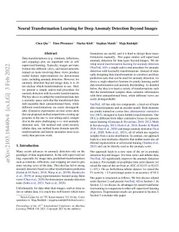 Neural Transformation Learning for Deep Anomaly Detection Beyond Images
