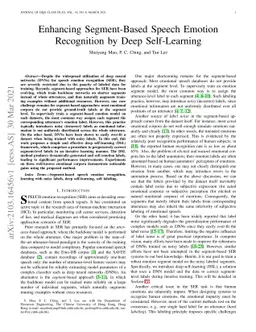 Enhancing Segment-Based Speech Emotion Recognition by Deep Self-Learning