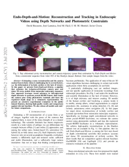 Endo-Depth-and-Motion: Reconstruction and Tracking in Endoscopic Videos
  using Depth Networks and Photometric Constraints