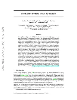 The Elastic Lottery Ticket Hypothesis