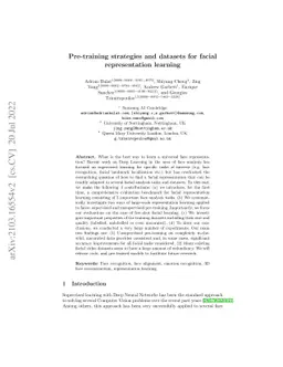 Pre-training strategies and datasets for facial representation learning