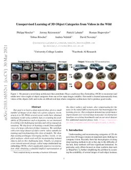 Unsupervised Learning of 3D Object Categories from Videos in the Wild