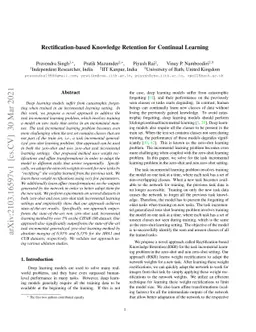 Rectification-based Knowledge Retention for Continual Learning