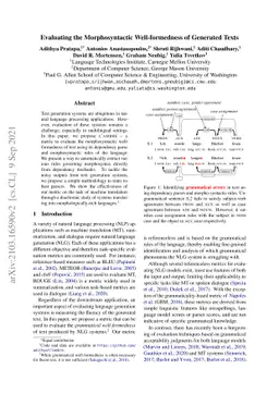 Evaluating the Morphosyntactic Well-formedness of Generated Texts