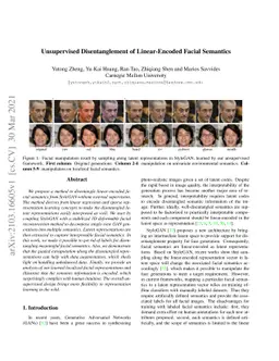 Unsupervised Disentanglement of Linear-Encoded Facial Semantics