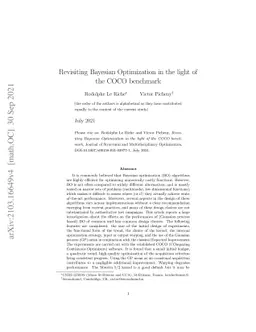 Revisiting Bayesian Optimization in the light of the COCO benchmark
