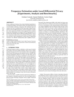 Frequency Estimation under Local Differential Privacy [Experiments,
  Analysis and Benchmarks]
