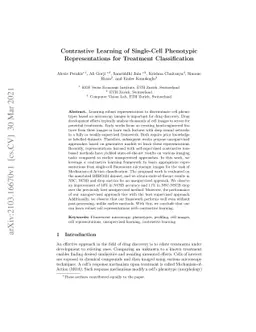 Contrastive Learning of Single-Cell Phenotypic Representations for
  Treatment Classification