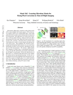 Mask-ToF: Learning Microlens Masks for Flying Pixel Correction in
  Time-of-Flight Imaging