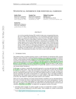 Statistical inference for individual fairness