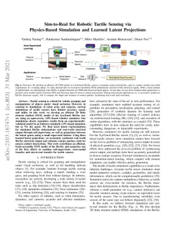 Sim-to-Real for Robotic Tactile Sensing via Physics-Based Simulation and
  Learned Latent Projections