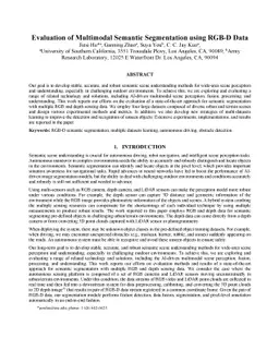 Evaluation of Multimodal Semantic Segmentation using RGB-D Data