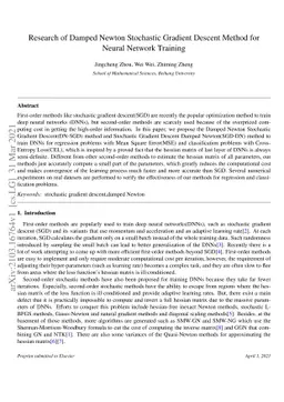 Research of Damped Newton Stochastic Gradient Descent Method for Neural
  Network Training