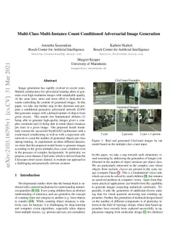 Multi-Class Multi-Instance Count Conditioned Adversarial Image
  Generation