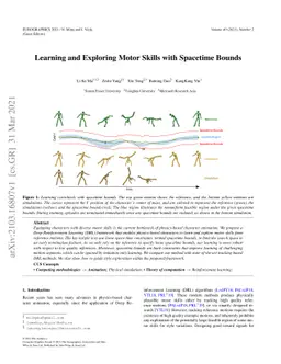 Learning and Exploring Motor Skills with Spacetime Bounds