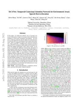 TeCANet: Temporal-Contextual Attention Network for Environment-Aware
  Speech Dereverberation